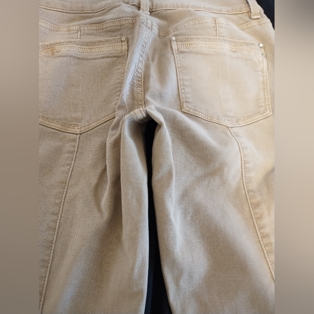 White House Black Market Skinny Leg Khaki Pants Size 0 Regular Zip Ankle - Picture 9 of 15